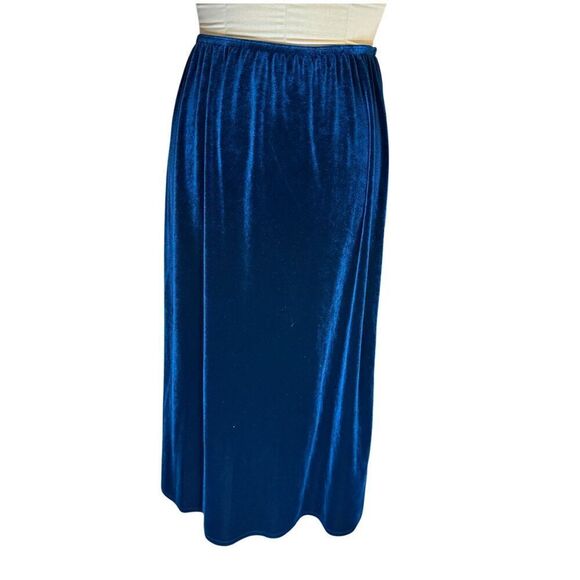 K Studio Velvet Tunic & Skirt Set Sz. 14 Teal Flattering Confortable - Picture 9 of 14